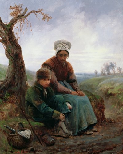 Bäuerin und Junge, 1846 von Adolphe Felix Cals